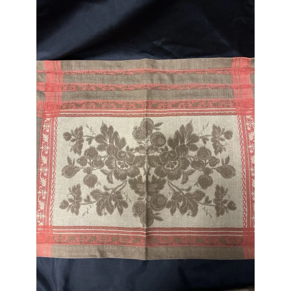 Set Of 3 Williams Sonoma Nappenons Jacquard Antique Floral Placemats &‎ Napkin